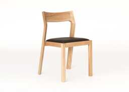 Case Profile Chair, Oak with Black Leather Seat