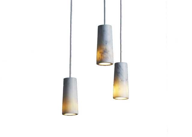 Case Core Three Pendant Light Cluster Carrara Marble