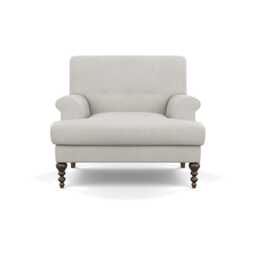 Scp Oscar Formal Armchair Capelo Linen-Cotton Sea Salt Walnut Feet
