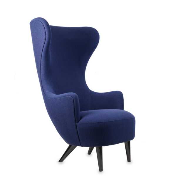 Tom Dixon Wingback Chair in Hallingdal 764 with Black Legs