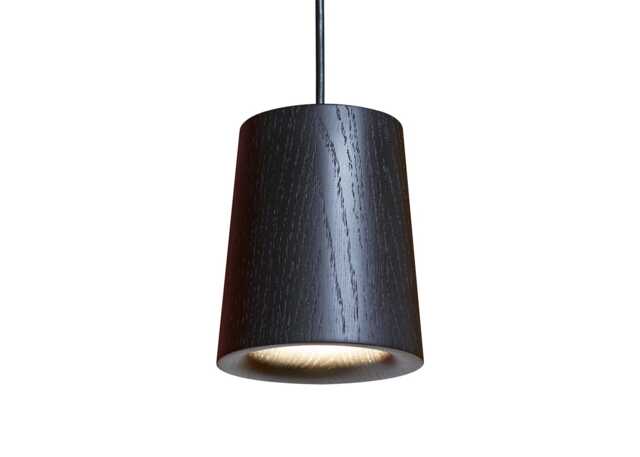 Case Solid Pendant Light Cone Black Stained Oak