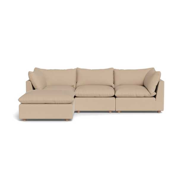 Heal's Astrid Left Hand Facing Corner Sofa Capelo Linen-Cotton Bamboo Natural Beech Feet