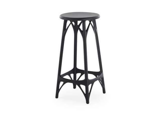 Kartell A.I. Light Stool 65cm Black Set of 2