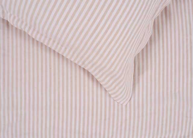 Heal's Washed Linen Blend Natural Stripe Duvet Cover Super King