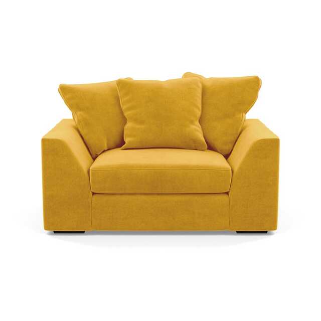Heal's Cumulus Loveseat Smart Luxe Velvet Canary Black Feet