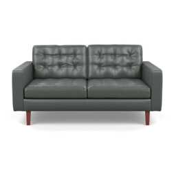 Heal's Hepburn 2 Seater Daino Leather Steel Walnut Feet