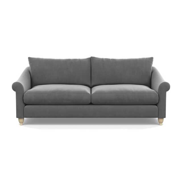 Heal's Devon 4 Seater Sofa Smart Velvet Mercury Natural Feet