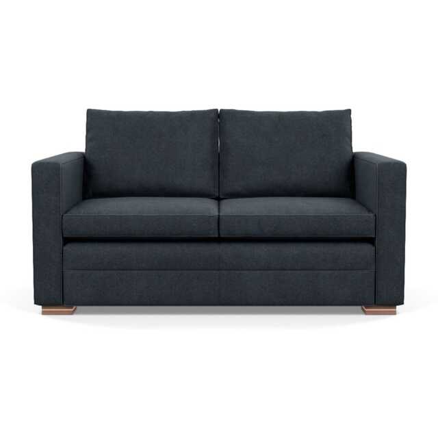 Heal's Palermo 2 Seater Sofa St Moritz Wool Grey 160 Brass and Walnut Feet