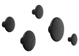 Muuto The Dots Set of 5 Coat Hooks Black
