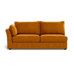Heal's Tailor Large Left Hand Facing Corner Unit Smart Luxe Velvet Cognac Black Feet
