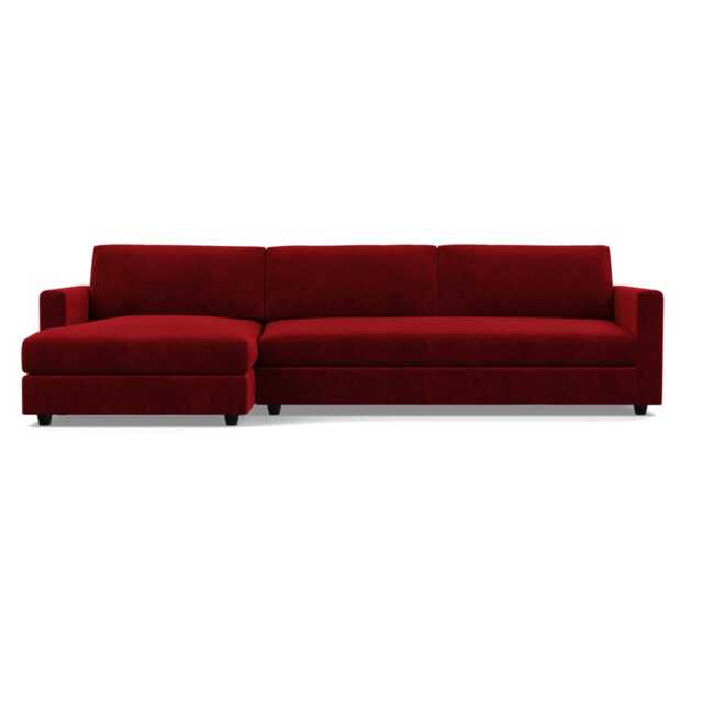 Heal's Nimbus II Complete 4 Seater Corner Chaise LHF Smart Luxe Velvet Mulberry Black Feet