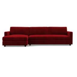 Heal's Nimbus II Complete 4 Seater Corner Chaise LHF Smart Luxe Velvet Mulberry Black Feet