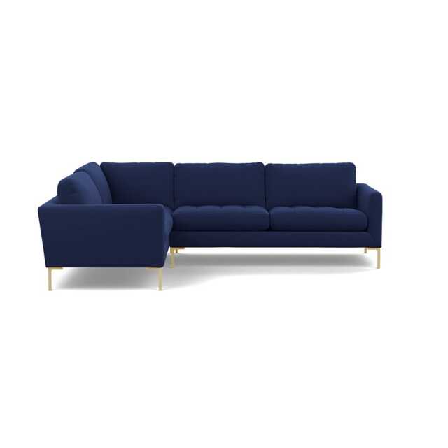 Heal's Eton Left Hand Facing Corner Sofa Melton Wool New Navy Brass Feet
