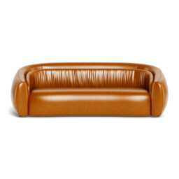 Heal's Flora 4 Seater Sofa Stonewash Leather Toffee