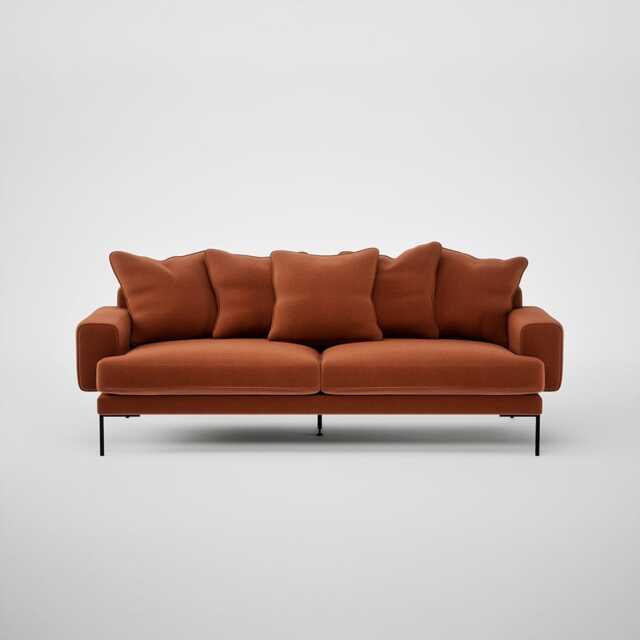 Heal's Torrington 4 Str Sofa Cotton Velvet Russet Black Feet