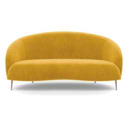 Heal's Bloomsbury 2 Seater Sofa Smart Luxe Velvet Canary Brass Feet