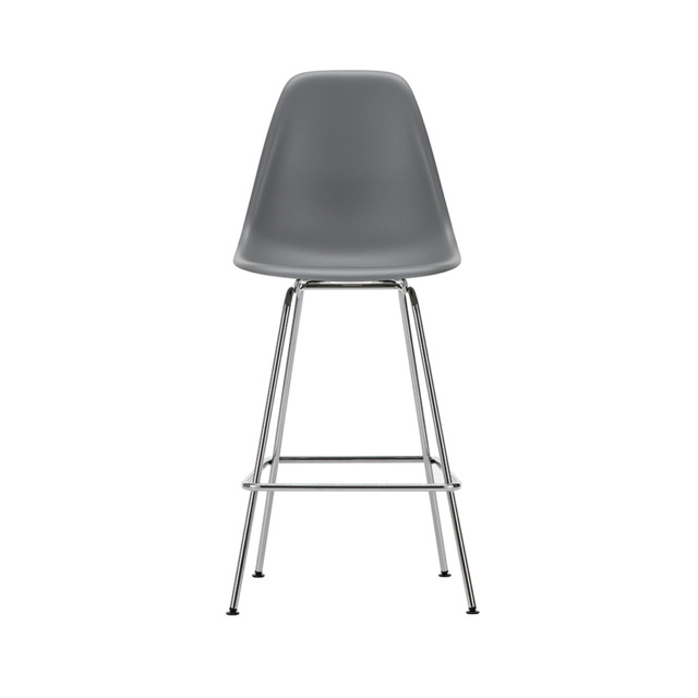 Vitra Eames Plastic Stool RE Medium Granite Grey Basic Dark Powdered Legs