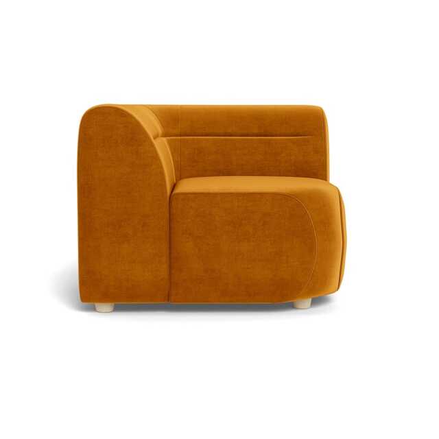 Heal's Lilli Connecting Corner Unit Smart Luxe Velvet Cognac Natural Beech Feet