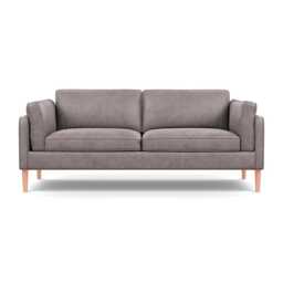 Heal's Sonno 3 Seater Heritage Leather Stone Grey 2060 Natural Feet