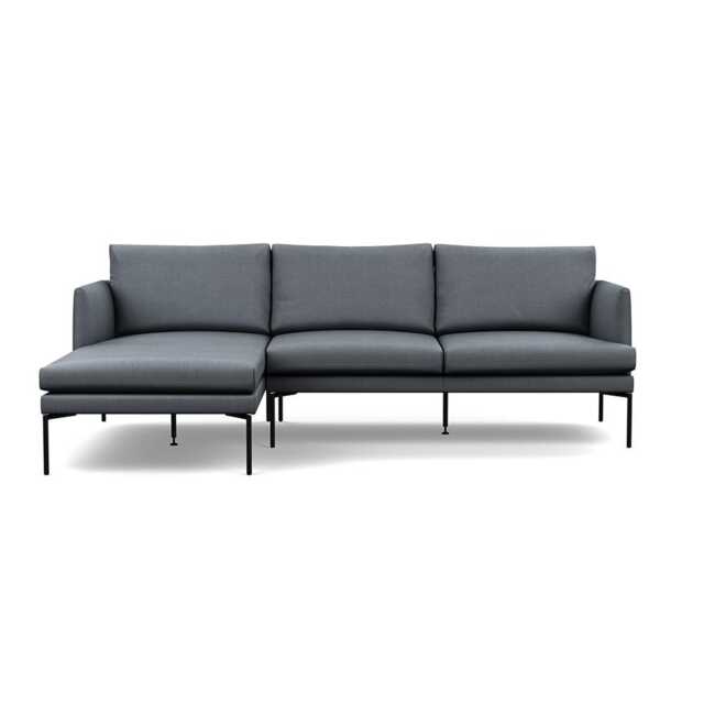 Heal's Matera Left Hand Facing Chaise Sofa Siena Cotton Shale Grey Black Feet