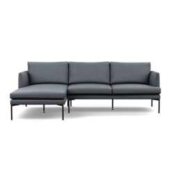 Heal's Matera Left Hand Facing Chaise Sofa Siena Cotton Shale Grey Black Feet