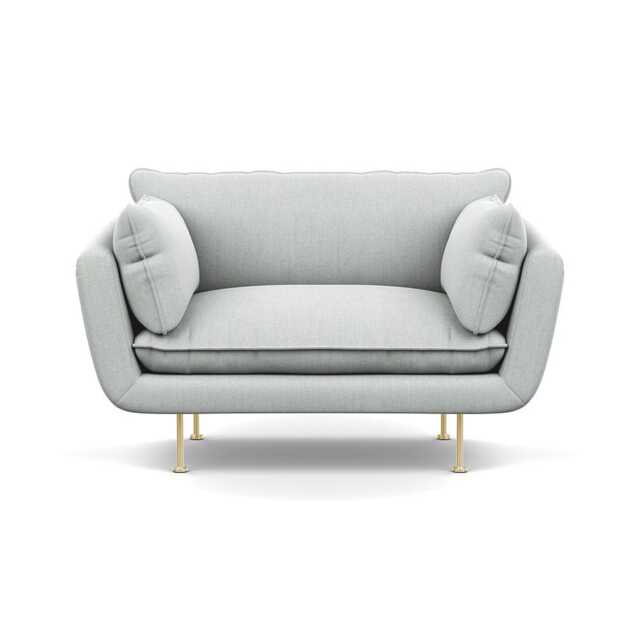 Heal's Allora Loveseat Broad Weave Tin Brass Feet