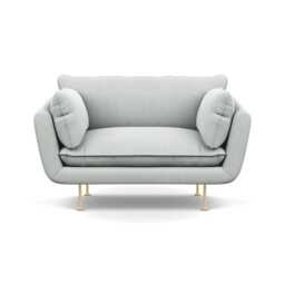 Heal's Allora Loveseat Broad Weave Tin Brass Feet