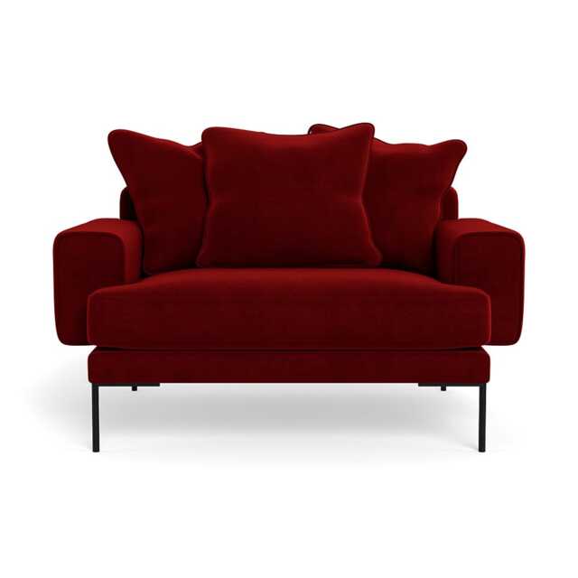 Heal's Torrington Loveseat Smart Luxe Velvet Mulberry Black Feet - image 1