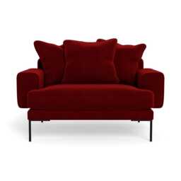 Heal's Torrington Loveseat Smart Luxe Velvet Mulberry Black Feet