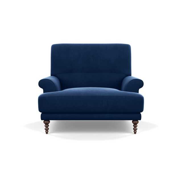 Scp Oscar Informal Armchair Velvet Midnight Walnut Feet