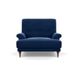 Scp Oscar Informal Armchair Velvet Midnight Walnut Feet