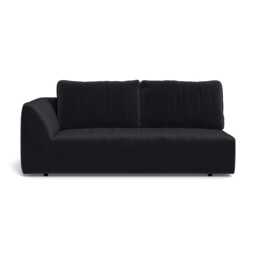 Heal's Morven Left Hand Facing 3 Seater Unit Velvet Black