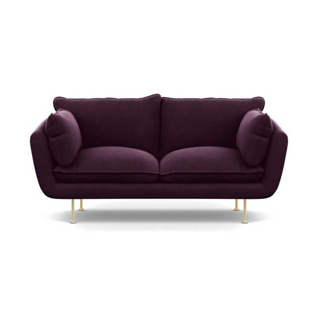 Heal's Allora 2 Seater Sofa Velvet Grape Brass Feet - image 1