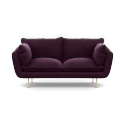 Heal's Allora 2 Seater Sofa Velvet Grape Brass Feet - thumbnail 1