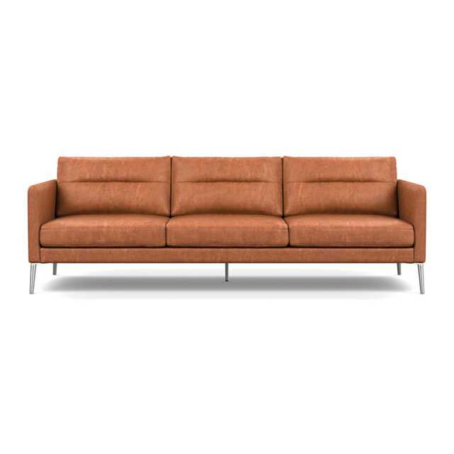 Heal's Altamura 4 Seater Sofa Old England Leather Cognac Stainless Steel Feet - image 1