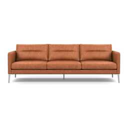 Heal's Altamura 4 Seater Sofa Old England Leather Cognac Stainless Steel Feet