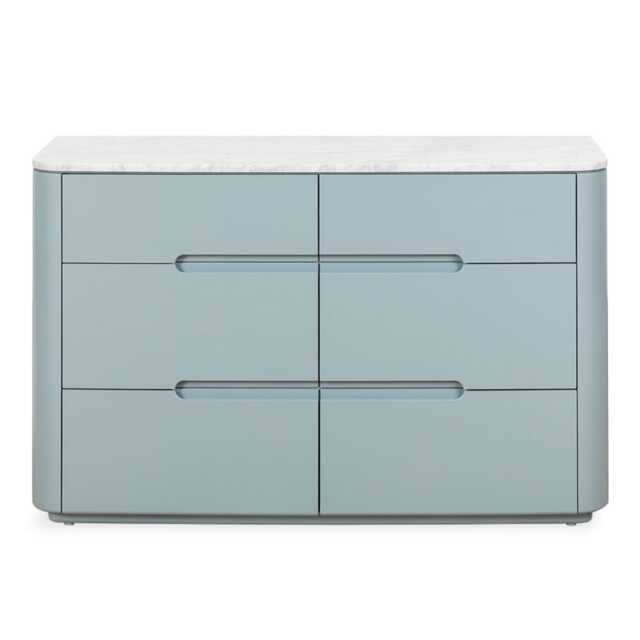Heal's Florian 6 Drawer Wide Chest in Blue