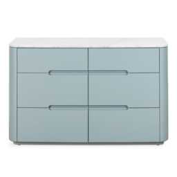 Heal's Florian 6 Drawer Wide Chest in Blue