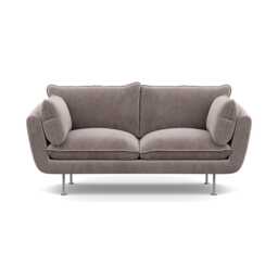 Heal's Allora 2 Seater Sofa Smart Luxe Velvet Mushroom Stainless Steel Feet