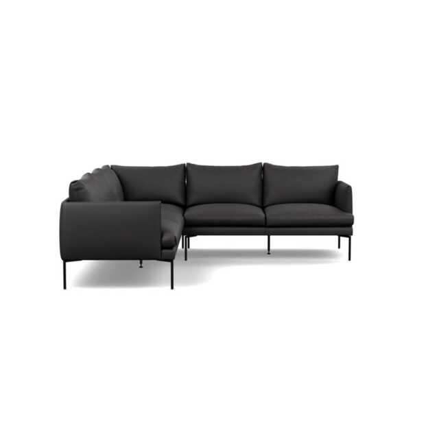 Heal's Matera Large Corner Sofa Leather Grain Graphite 063