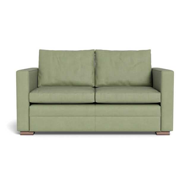 Heal's Palermo 2 Seater Sofa Siena Cotton Pistachio Brass and Walnut Feet - image 1