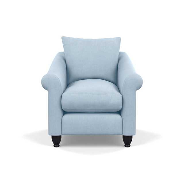 Heal's Devon Armchair Capelo Linen-Cotton Sea Shanty Black Stain Beech Feet