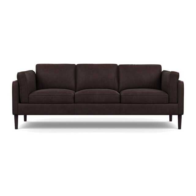Heal's Sonno 4 Seater Heritage Leather Dark Walnut 2069 Wenge Black Feet - image 1