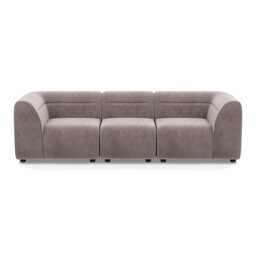Heal's Lilli 3 Seater Sofa Smart Luxe Velvet Mushroom Natural Beech Feet