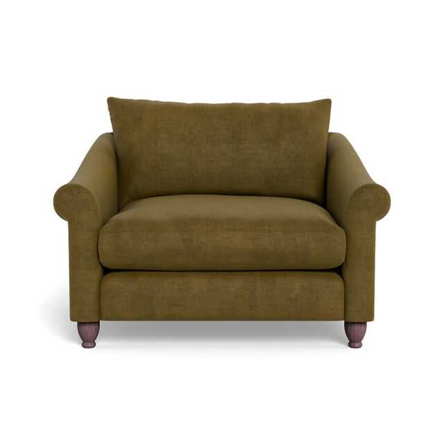 Heal's Devon Loveseat Smart Luxe Velvet Peridot Walnut Stained Beech Feet - image 1