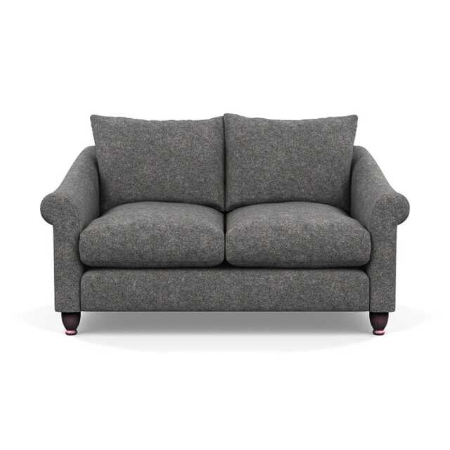 Heal's Devon 2 Seater Sofa Melton Wool Shale Walnut Stained Feet - image 1