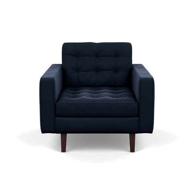 Heal's Hepburn Armchair Nobilis Velvet Night Black Feet
