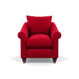 Heal's Devon Armchair Melton Wool Red Oxide Walnut Stained Feet