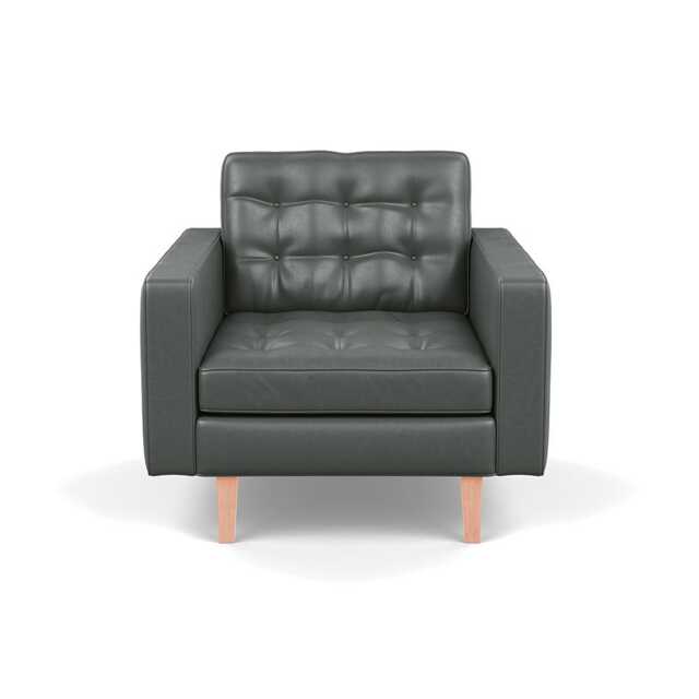 Heal's Hepburn Armchair Daino Leather Steel Natural Feet