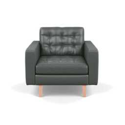 Heal's Hepburn Armchair Daino Leather Steel Natural Feet